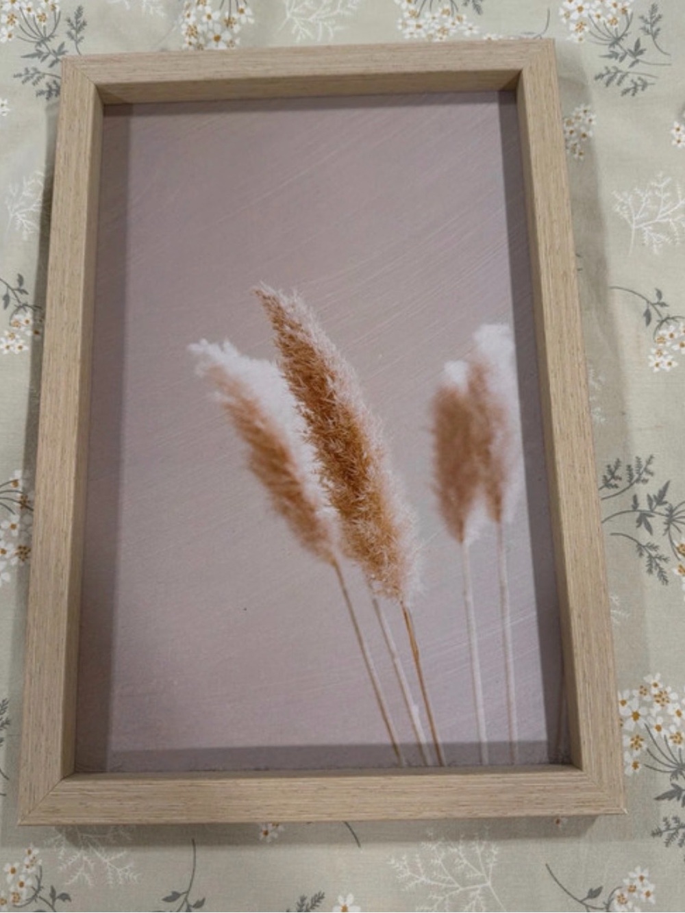 Target Neutral Pink and Tan Pampas Grass Framed Art